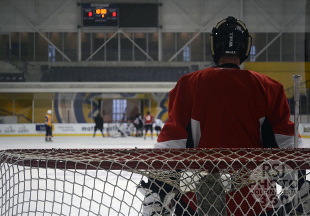 Group of men play scrimmage hockey at Ryerson Universities’ Mattamy Athletic Centre, Sept. 30, 2015.